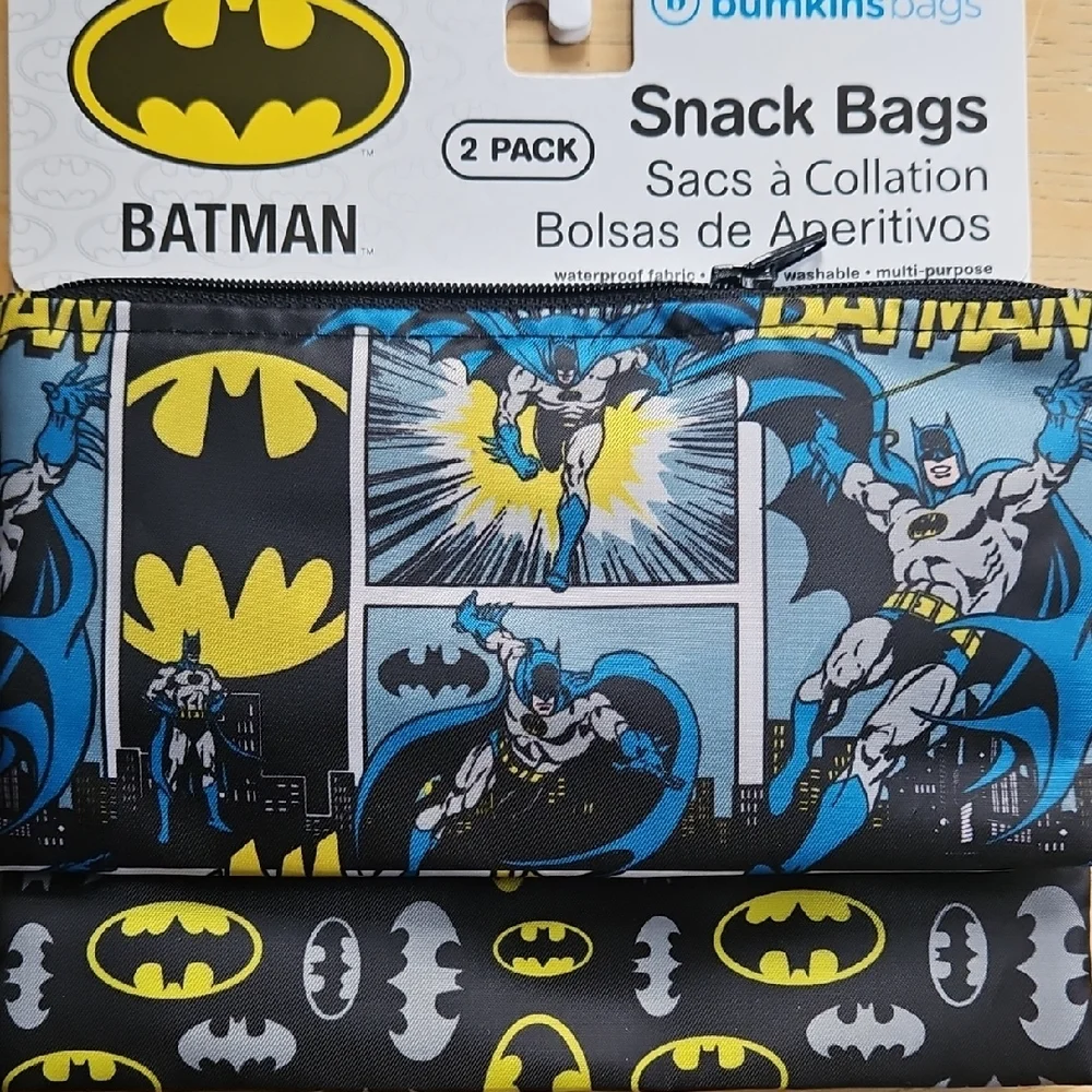 Bumkins Batman Snack Bags - Black and Blue Comic Design - Picture 2 of 12